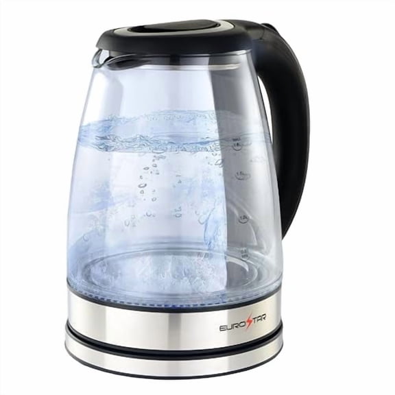 EUROSTAR EKG1808BK 1.8L Glass Electric Kettle,Black