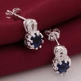 thumbnail image 5 of EOEMY Sterling Silver Plated Earrings Butterfly Stud Zirconia Push Back Clasp L691-Blue, 5 of 6