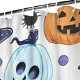 thumbnail image 3 of Colorful Pumpkin Halloween Pattern Shower Curtain 72"x84" ,Bathroom Decorative Shower Curtains Set with 12 Hooks,Modern Waterproof Washable Shower Curtain, 3 of 6