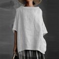 thumbnail image 2 of Birdeem T-Shirt à Manches Courtes pour Femmes, en Coton Vintage et Uni, Col Rond, Style Élégant, 2 of 6