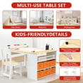 thumbnail image 4 of Living and Learning Kids' Art Table and Stool Set, Toddler Craft and Play Wood Activity Table With Storage Bins, Drawing Desk, Kids Activity Table and Study Table, 4 of 7