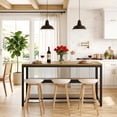 thumbnail image 3 of Tribesigns 63" Industrial Kitchen Island With Seating & Storage, Kitchen Island Table With Metal Mesh Frame for Dining Room, 3 of 6