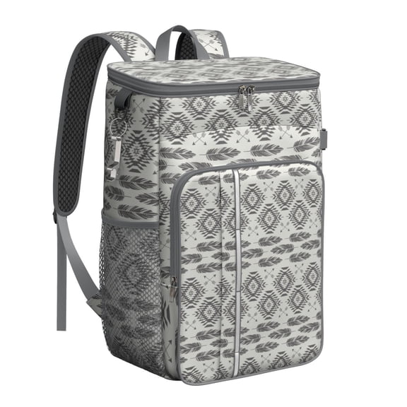 Boho Bohemian Insulated Backpack Cooler - 20L Soft Cooler Bag, Vintage Fashion for Camping