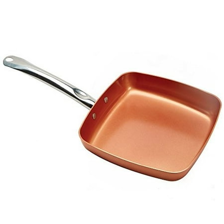 Copper Non-Stick 9.5 Square Fry Pan with Spatula (9.5 (Best Spatula For Nonstick Pans)