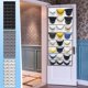 thumbnail image 1 of Organizador de gorras de béisbol para pared con bolsillos transparentes y ganchos metálicos para guardar gorras en la puerta del armario (negro), 1 of 7