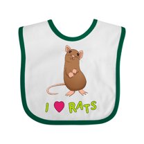 Inktastic I Love Rats Boys or Girls Baby Bib