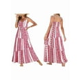 thumbnail image 2 of Summer Dress Casual Womens Boho Dress Sleeveless Printed Long Tiered Maxi Dress Beach Dress 2025 Red M, 2 of 5