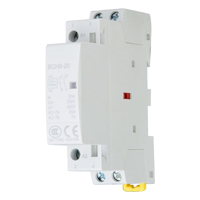 2 Contactor 20a 220V/230V Bobina 1NO 1NC 50/60Hz AC Contactor Carril DIN Monte Para Electrodoméstico