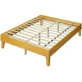 thumbnail image 2 of Yaheetech Queen Size Wooden Platform Bed Frame with No Headboard, Natural Wood, 2 of 7