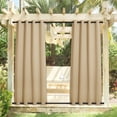thumbnail image 3 of NICETOWN 2 Panels Outdoor Curtains for Patio Waterproof & Windproof, Biscotti Beige, W52 x L95, Top and Bottom Fixed Rustproof Grommets Light Block Outdoor Curtain Drape for Pool, 3 of 11