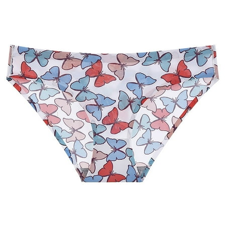 Yuhangmm Women s Panties Women s Triangle Pants Printed Ice Silk Traceless Low Waist Large Women s Underwear Panties Women Pack
