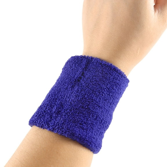 Unique Bargains Elastic Terry Wrist Support Brace Sweat Wristband for Cycling Basketball