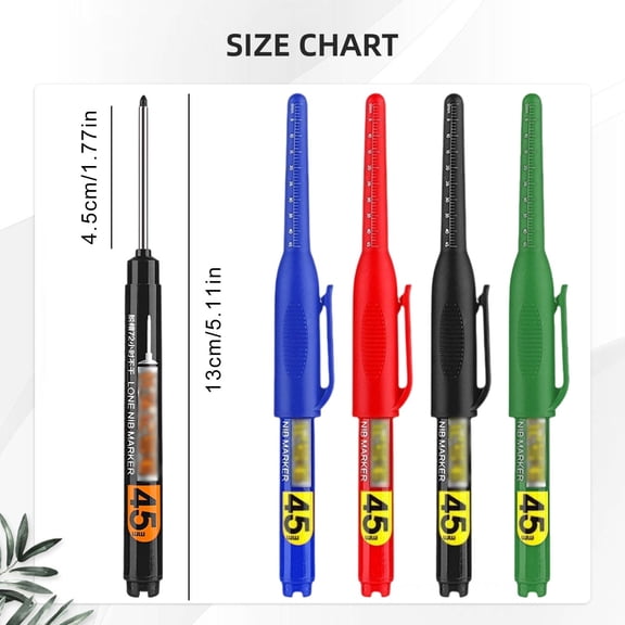 Deep Hole Metal Marking Pens, 45mm Long Head Markers for Construction