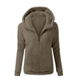 thumbnail image 3 of Leadmall Women Half Zip Hoodie Soft Lightweight Fleece Pullover Sweatshirts Tops with Pockets Warm Winter Long Sleeve Fuzzy Fleece Hoodie Jackets Tunic Sweatshirt Outerwear Coat Y-2-Coffee XXL, 3 of 5