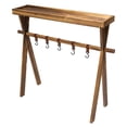thumbnail image 2 of Portable Picnic Rack, Charcoal Burning BBQ Table Rack Wooden Lightweight Portable Beechwood Outdoor Table Rack for Storage, Outdoor Kitchen, RV for Picnic, Camping, BBQ, Home, 2 of 11