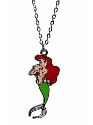 LEXLUNE Little Mermaid Necklace for Girls, Little Mermaid Jewelry for Teen  Girl, Mermaid Gifts, Birthstone Birthday Jewelry, Silver Plated Pendant