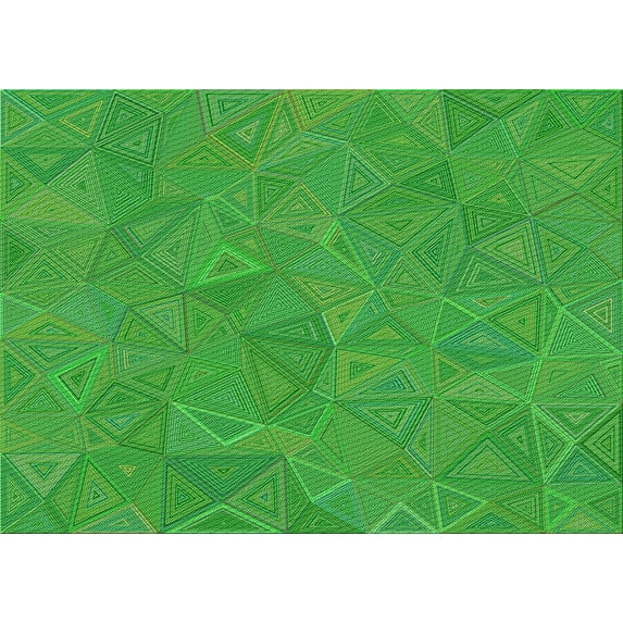 Ahgly Company Machine Washable Indoor Rectangle Transitional Lime Green Area Rugs, 2' x 5'