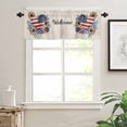 thumbnail image 3 of nqOlkjepod 4th of July Farmhouse Short Window Curtain Valances, Red Striped Red Love Heart Navy Independence Day Rod Pocket Kitchen Valances for Living Room Bedroom Bathroom Cafe, 42" x 12", 3 of 8