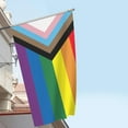 thumbnail image 2 of Techinal Rainbow Flag 6 Stripes Large Pride Flag Support Gay Pride Banner with Brass Grommets for Hanging Indoor Outdoor, 2 of 11