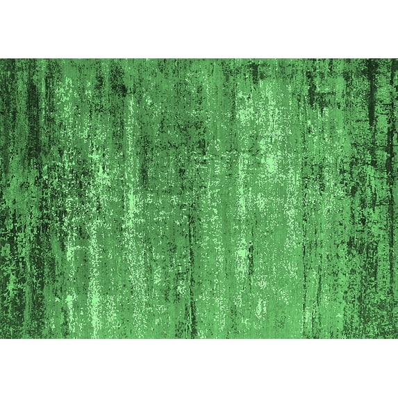 Ahgly Company Indoor Rectangle Oriental Emerald Green Industrial Area Rugs, 5' x 8'