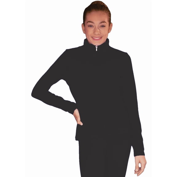 Chloe Noel JT811 Solid Fleece Fitted Elite Figure Skating Jacket w/ Thumb Holes