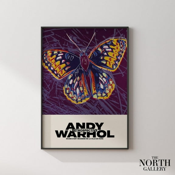 PosterArt Andy Warhol Butterfly Exhibition Poster Print, Resrospective Pop Art Print, Pop Art Print, Trendy Poster, Gallery Wall Art, Size 8x12 UNFFRAMED