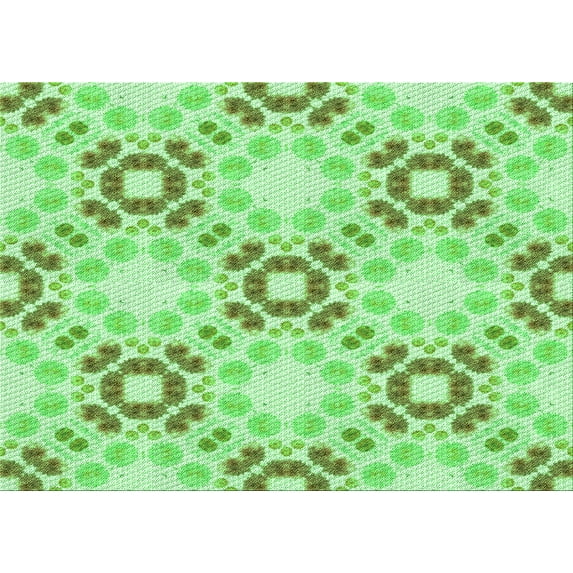 Ahgly Company Machine Washable Indoor Rectangle Transitional Green Area Rugs, 7' x 9'