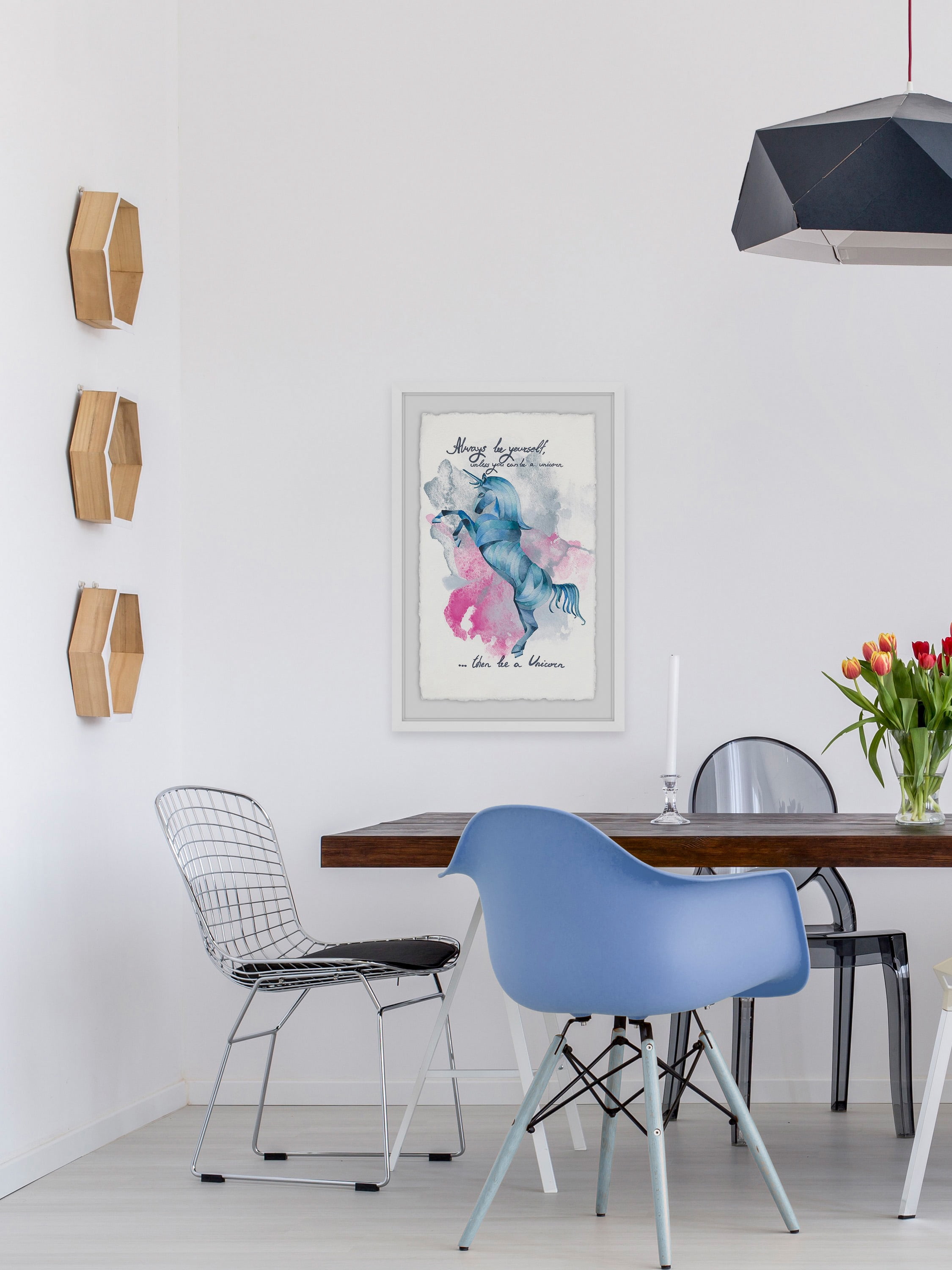 Blue Unicorn II Framed Painting Print
