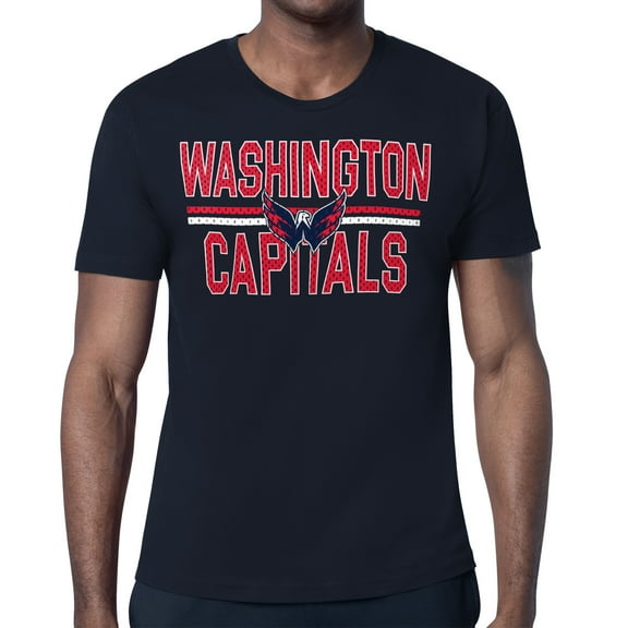 Men's Starter Navy Washington Capitals Mesh Look Team Name T-Shirt
