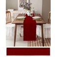 thumbnail image 6 of Red Floral Burlap Cotton Table Runner 14x72 Inches Long, Country Farmhouse Abstract Flowers Pattern Farmhouse Table Runners, Outdoor Dining Tablecloths Decor for Baby Shower/Party/Wedding, 6 of 6