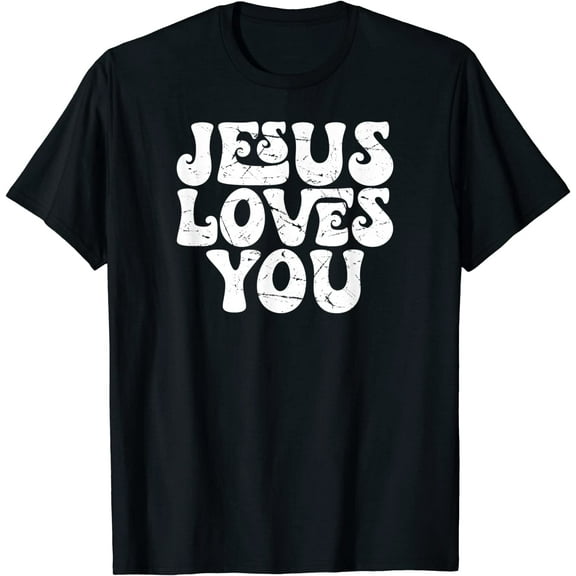 Jesus Loves You Retro Vintage Style Graphic Men Womens T-Shirt