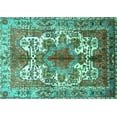 thumbnail image 1 of Ahgly Company Indoor Rectangle Persian Turquoise Blue Traditional Area Rugs, 7' x 9', 1 of 4