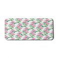thumbnail image 1 of Floral Computer Mouse Pad, Botanical Theme Clover Flower and Bud Motifs Natural Art Repetition, Rectangle Non-Slip Rubber Mousepad X-Large, 35" x 15", Pink Jade Green and White, by Ambesonne, 1 of 2