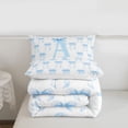 thumbnail image 5 of Erosebridal Ribbon Bow Twin Comforter Sets For Girls,Blue Bowknot Letter A Initial Bedding Set,Reversible,2 Pieces, 5 of 7