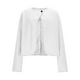 thumbnail image 4 of HongQid Women's Wool Blend Fall Business Cardigan Collarless Long Sleeve Button Jacket, 4 of 6