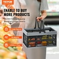 thumbnail image 2 of VEVOR Collapsible Shopping Basket, 3 Pack, 16L Plastic Foldable Storage Crate with Handle, Grocery Fruit Vegetable Shopping Basket Folding Storage Container for Supermarket Retail Shopping, Black, 2 of 9