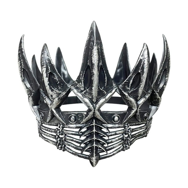 Corona Tiaras góticas Corona de tiara de Halloween para fiesta de disfraces Fiesta de graduación Mujeres Plata Yuyangstore Corona gótica
