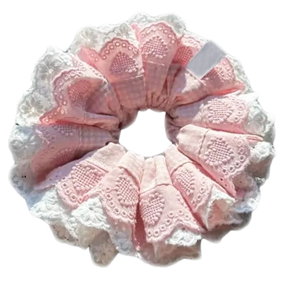 Elegant Lace Trim Hair Scrunchies Elastic Hair Rope Soft Hair Rope Spring Elastic Hair Tie for Girl Braids Holder