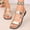 #0090-Gold, variant on Women's Square Toe Flat Sandals, Braided Crisscross Strap Slingback Shoes, Elastic Heel Band Casual Summer Footwear, Versatile Faux Leather Design for Beach Outdoor Gift