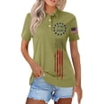 thumbnail image 2 of Trgacdwlo 1776-2026 USA 250th Anniversary Womens Polo Shirts Patriotic Short Sleeve Golf Polo Shirts for Women Tunic Shirt Green L, 2 of 4