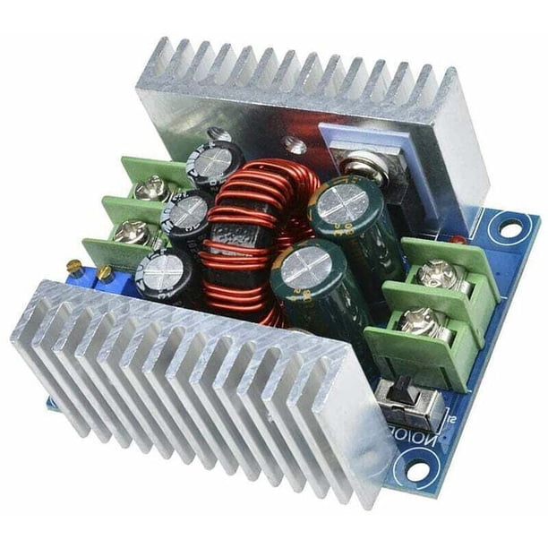 300W 20A DC-DC Buck Converter Module, 6-40V to 1.2-36V Adjustable Voltage, Constant Current, Silver, Electrolytic Capacitor