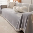 thumbnail image 2 of Fusipu Modern Sofa Cover Sofa Cover Modern Geometric Design Fringed Soft Flannel All-season Dust-proof Scratch-proof Home Office Sofa Slipcover Three-seater, 2 of 8