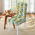thumbnail image 5 of TSOVTHRID Sunflower Stripe Print 5 Pcs Tablecloth and Chair Covers Set, Stretchable Washable Spandex Table Cover with Elastic Dining Chair Slipcovers for Home Banquet Party, 5 of 7