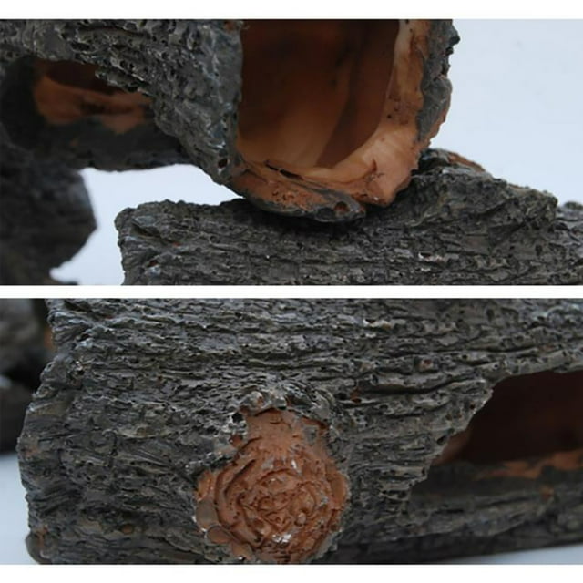Fish Tank Decor Resin Unique Design Fake Trunk Wooden Decors Hiding Place Aquarium Tree Log Wooden Decors Mini Landscape Tanks Ornament