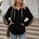 thumbnail image 2 of Blusa de manga larga con retazos de leopardo para mujer Fridja fksj4011, 2 of 5