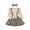 Beige, variant on Gyratedream Newborn Baby Girl Outfits Infant Ruffle Sleeve Romper Suspender Dress Headband 3Pcs Clothes Set