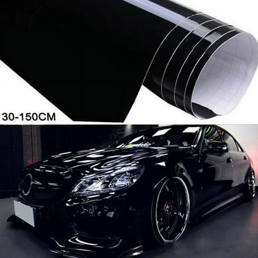 CENL Black Vinyl Wrap Roll, Auto Glossy Gloss Black Vinyl Wrap Film Car Sticker Decal With Air Bubble Free, Air Release Decal Sheet Car Moto DIY Interior Exterior