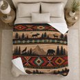 thumbnail image 5 of Rustic Woodland Adventure Featuring Wildlife, Peaceful Mountain Lake Scene, Warm Flannel Blanket for Cabin and Lodge, Outdoor Lovers Camping Gift, Artistic Home Decor, 5 of 9