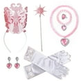 thumbnail image 6 of Girls Pink Witch Costume, Glinda 8 Pcs Dress Tiara Outfit for Kids Halloween Dress Up Party 7-8 Years, 6 of 7