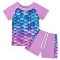 thumbnail image 3 of Girls Rash Guard 2-Piece Swimwear Fish Scale Pattern Swimwear Upf 50+ Uv for 4-12Y, 3 of 6